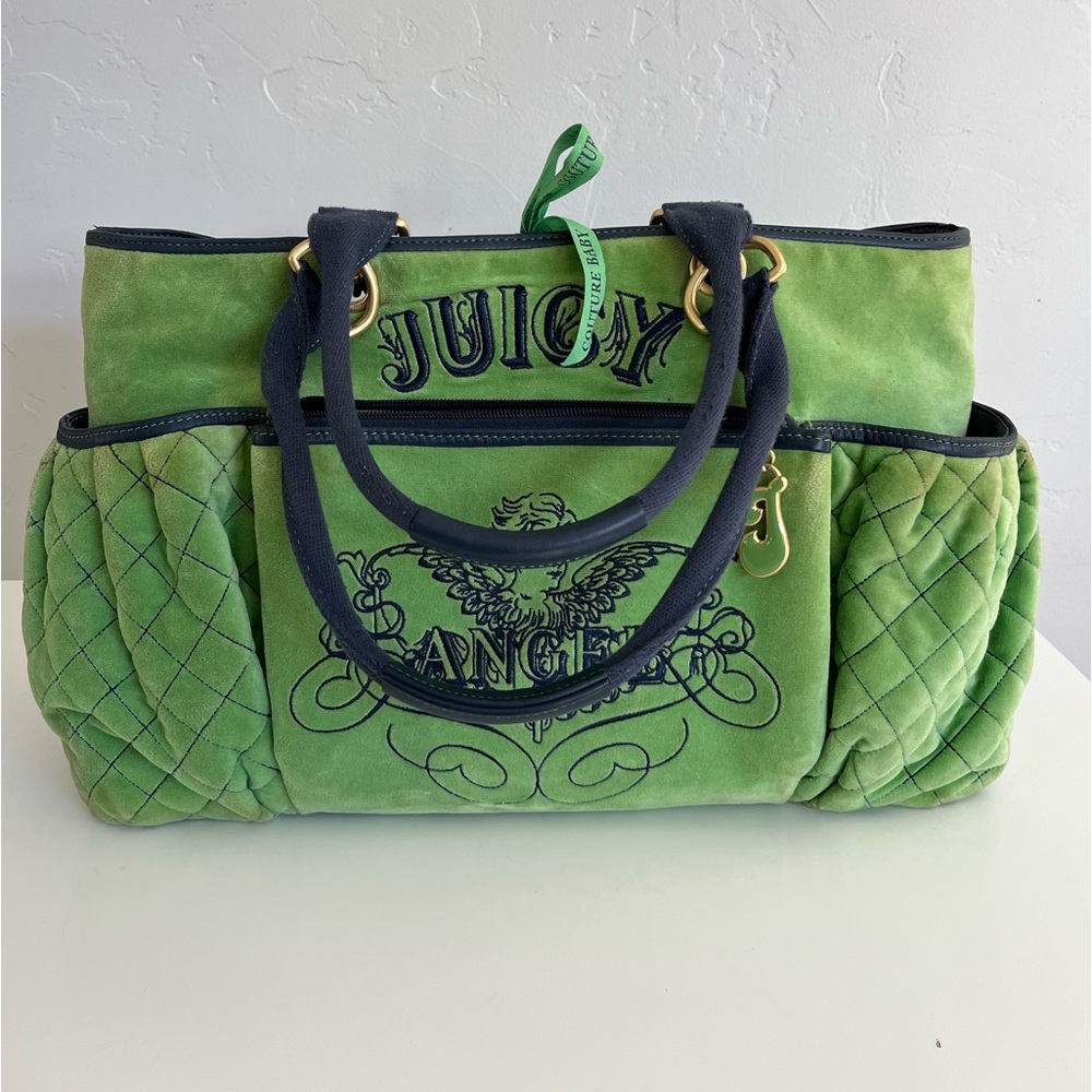 Auth VTG Y2K JUICY COUTURE Juicy Angel Velour Diaper Bag - Picture 1 of 13
